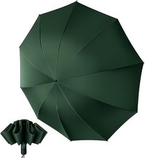 Umbrella Windproof Strong Travel Compact Automatic Large Green Folding Umbrellas