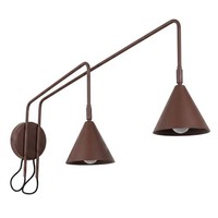 Wandlampe Stahl Braun 2-Flammig Schalter E14 H:30 Cm Wandleuchte Treppenhaus