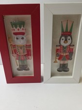 Set Of 2 Owl And Penguin Nutcrackers