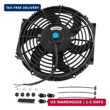 New Universal Electric Radiator Slim Cooling Fan Push Pull 10" Inch 12v 80w 1750