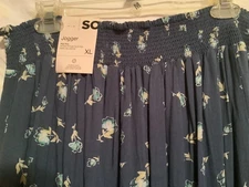 So.Co.Jogger Blue Flower Lightweight XL New WTags! U.S.Domestic Shipp only