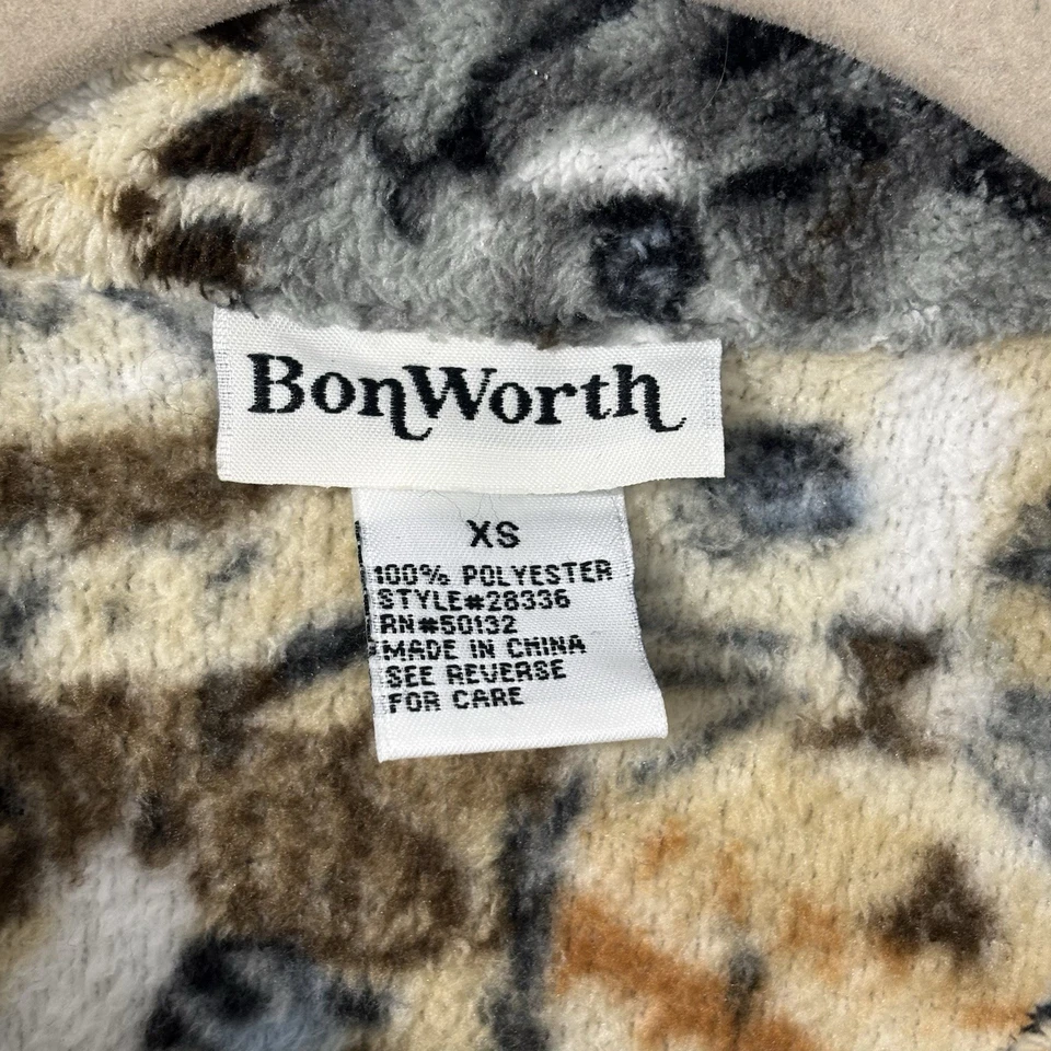 Chaqueta De Colección Años 90 Bonworth Y2K All-Over Gatito Gato Polar Cremallera Talla XS Foto 4 de 4