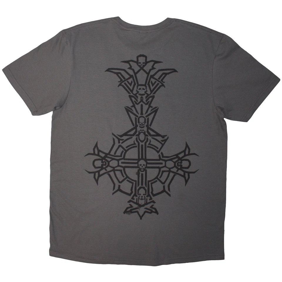 Ghost 'Chrome Logo & Grucifix Outline' Camiseta gris - Eye Drop Select ¡NUEVO! - Imagen 2 de 2