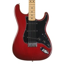 Fender 1979 Hard Tail Stratocaster, Maple, Transparent Red with Case (Pre-Owned)