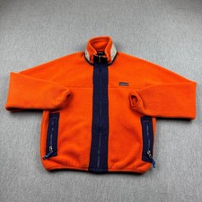 Vintage Patagonia Jacket Women Medium Orange Fleece Full Zip Made In USA 90'S