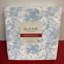 South Point Home Fashions Twin/Twin XL, 4 Piece Sheet Set Tie dye Blue New W/tag