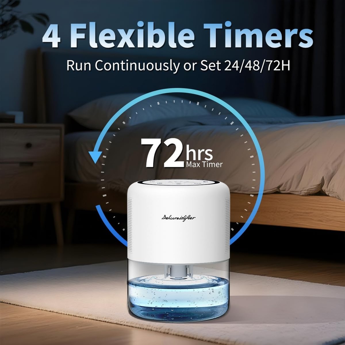 44oz(1.3L) Small Dehumidifier for Home, Auto-Off Quiet