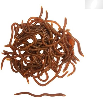 Pack of 50 Glitter-Infused 3.3in Fishing Worms - Effective Trout Bait