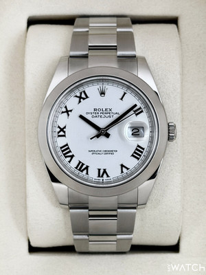 NEW 2025 Rolex Datejust 41mm 126300 Stainless Steel Oyster White Roman Dial