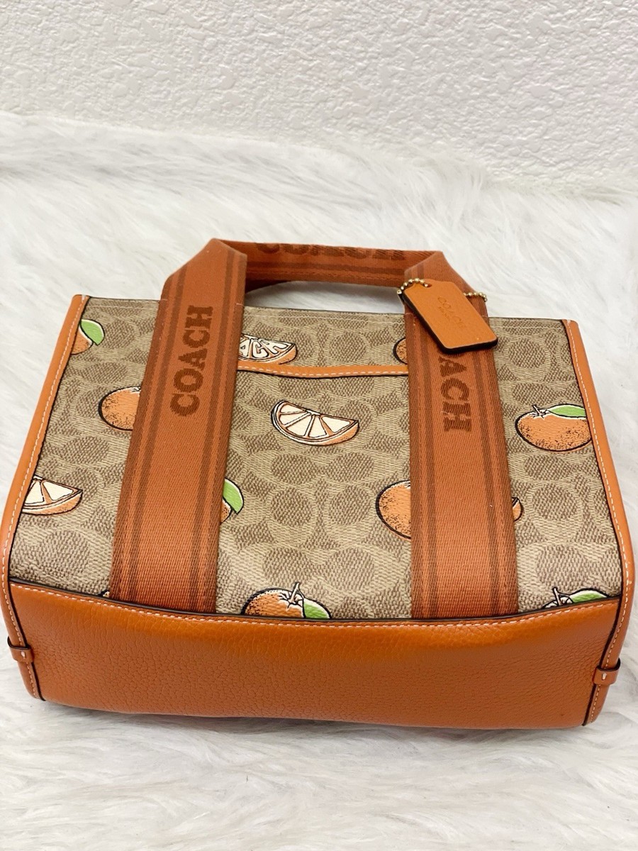 Coach Smith Tote Bag 24 In Signature Canvas With Orange Print