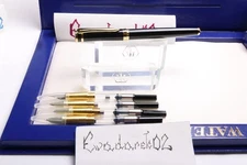 Wing Sung Calligraphy FP Set, 5 Different Nibs & Ink Converted, Black Gloss GT,