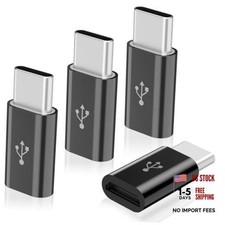 4 Pack Micro USB to USB C Adapter, Micro-USB Female to USB-C Male OTG Black