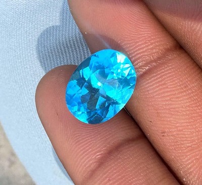 10.20 Ct GIE Certified Natural Neon Blue Paraiba Tourmaline Oval Cut Loose Gems