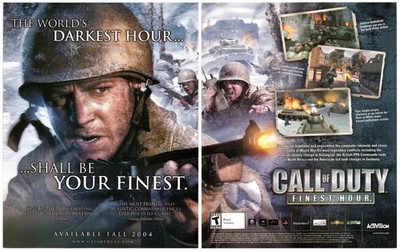 Call Of Duty Finest Hour - PS2 Xbox - Vintage Original Print Ad - Promo Art 2004
