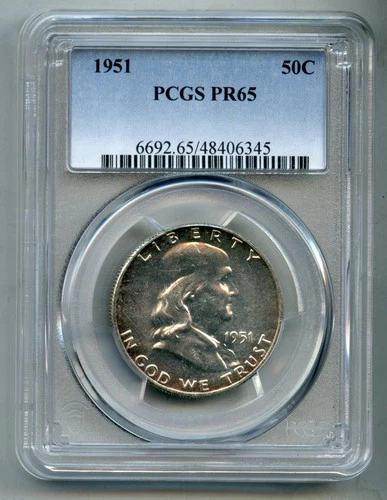 1951 Franklin Silver Half Dollar PCGS PR 65