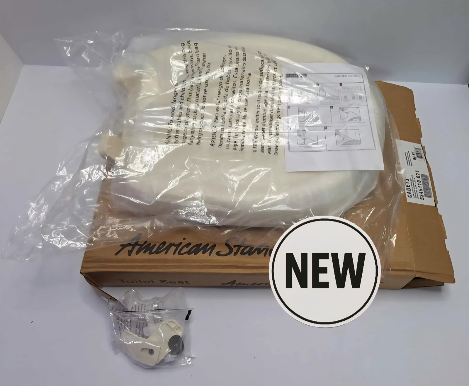 American Standard 5345.110.021 Bone Cadet 3 Round Toilet Sea