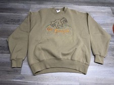 Vintage Sweatshirt Sports Team Embroidered Bull Dogs Go Dawgs Size L Y2K Brown