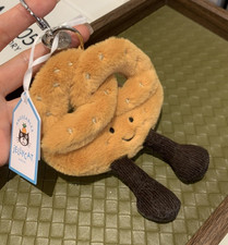 Brown Jellycat Amuseable Pretzel Plush Keychain Cute Soft Toy New With Tags