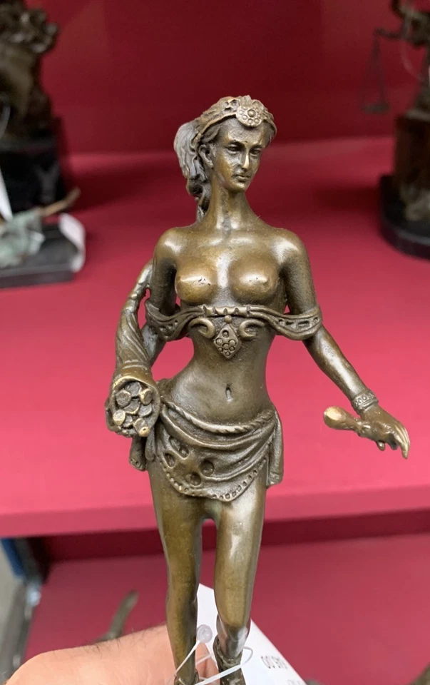 Statua scultura bronzo vintage donna nudo marmo JB rara decorazione Parigi AMAZON arte - Immagine 2 di 4
