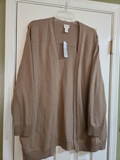 Chico's 3 NWT Rib Detail Open Cardigan 3/4 Sleeve Size XL