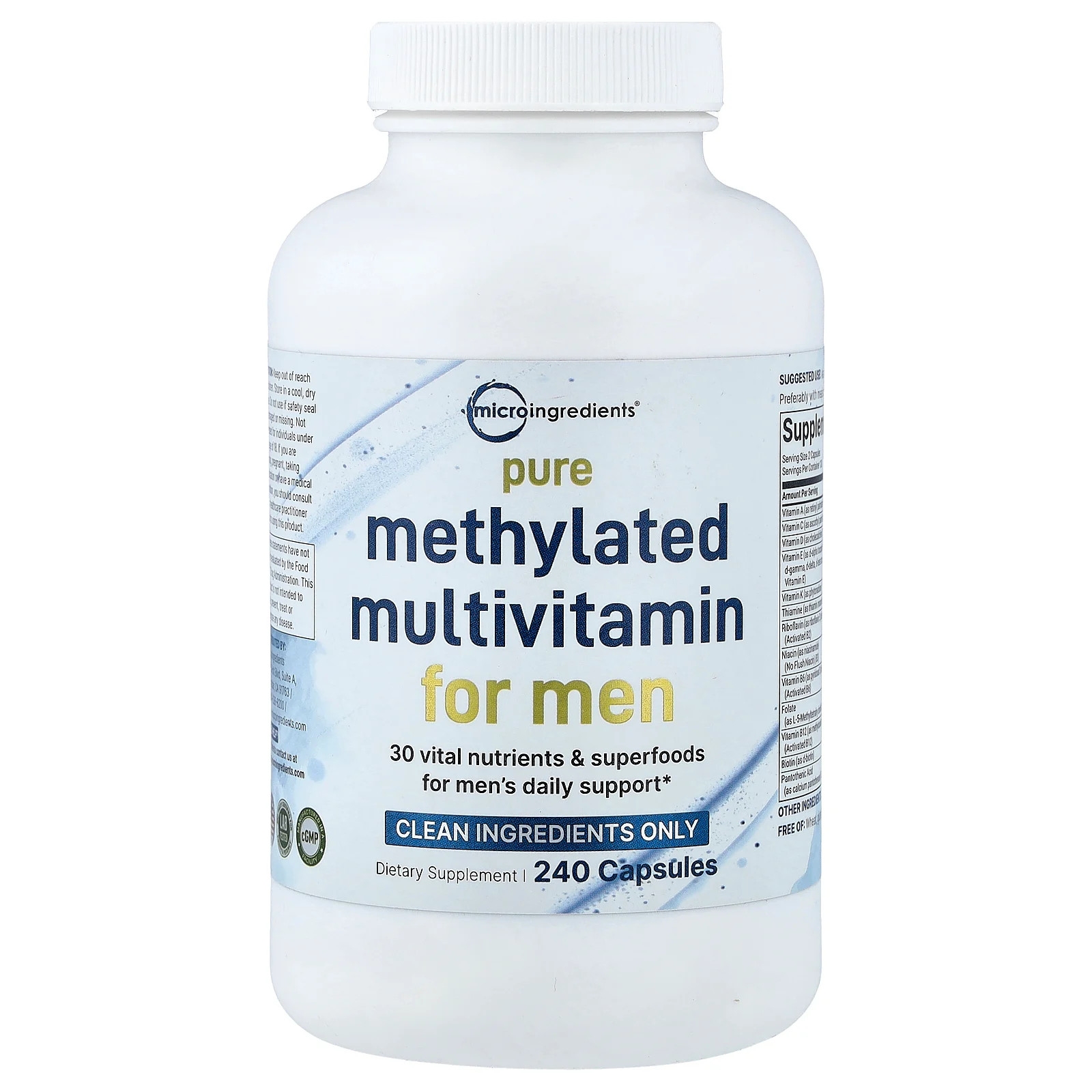 Pure Methylated Multivitamin for Men, 240 Capsules