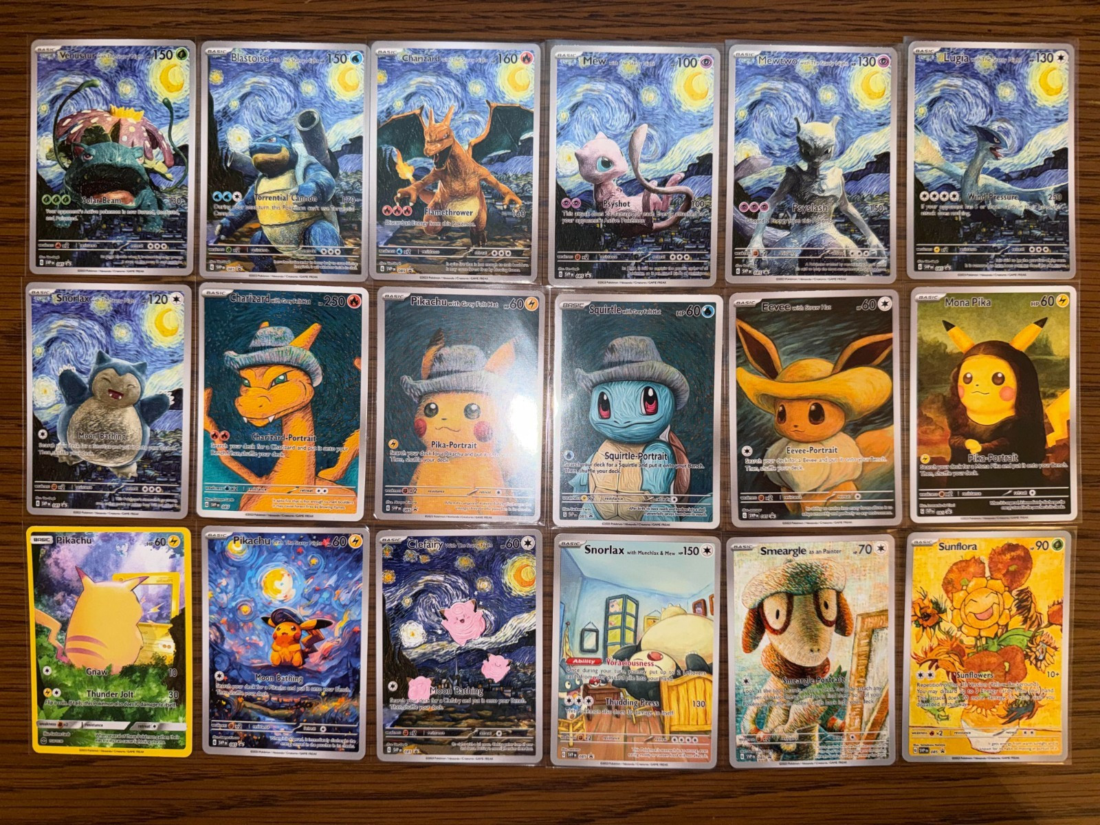 18 pcs Pokemon Van Gogh Starry Night Complete Set ACG Cards read description
