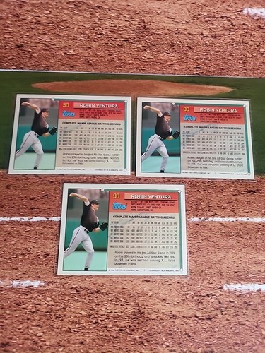 1994 Topps - #90 Robin Ventura - Chicago White Sox (3x) - Picture 3 of 6