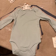Cloud Island Baby Size 6-9 Months Long Sleeve Wide Ribbed Bodysuit 3pc Set
