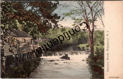 Hand Colored Mill On Hohokus Brook At Ridgewood NJ New Jersey NJ X534