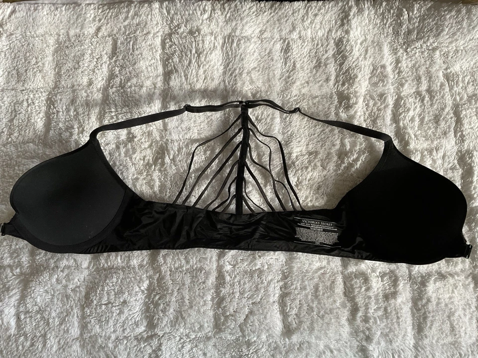 Victoria’s Secret Very Sexy Push-Up Pigeonnant Black Front Clasp 32C Racerback - Image 4 of 4