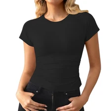 Tummy Control Shaperwear for Women Short Sleeve T Shirts Compression Tank Tops