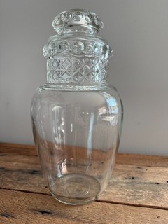 Vintage Tiffin Glass Company "Dakota" Large Apothecary/Candy Jar with Lid