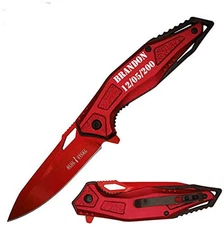 GIFTS INFINITY® Red Pocket Knife – Custom Engraved, Groomsmen Gift, Folding