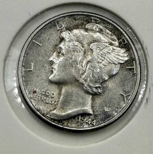 1944-P  Mercury Dime - Toner, AU (A)