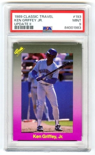 KEN GRIFFEY JR.~RARE 1989 CLASSIC TRAVEL UPDATE II PSA-9 MINT ROOKIE RC CARD#193