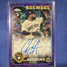 2024 Topps Chrome Clayton Andrews Brewers Purple Speckle Refractor /299