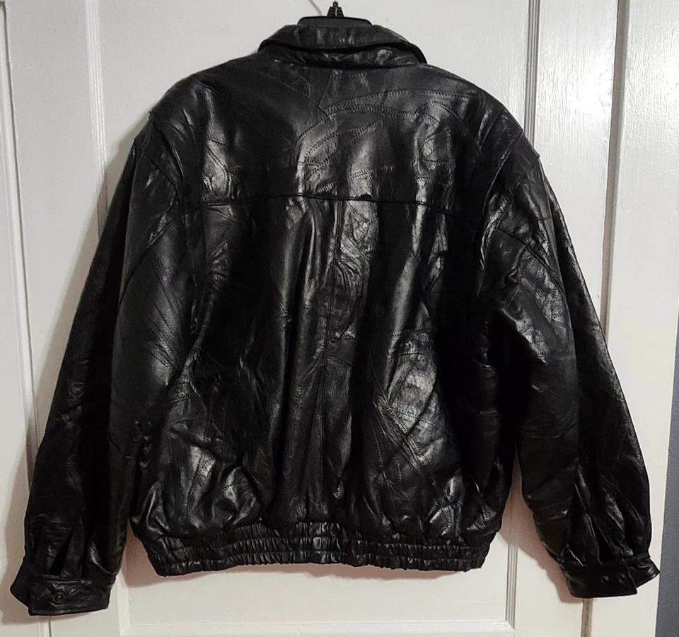 JACKET ~ MEN'S BOMBER STYLE ~ 100% LEATHER (SIZE EXTRA LARGE) READ DISCRIPTION! - Image 2 of 4