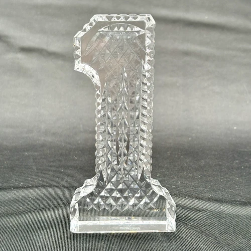 Waterford Crystal Number 1 Paperweight Figurine Vintage 5 1/8" Ireland Excellent