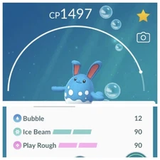 Azumarill  Great League Level 36  PvP, 2 Charge , Under 1500 PKMN Go