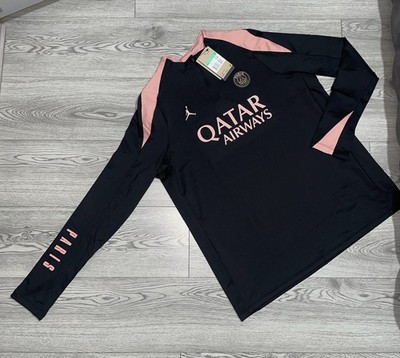 Gr. XL Nike PSG x Jordan Dri-Fit 1/4 Zip Strike Drill Top Black/Pink 2024-2025