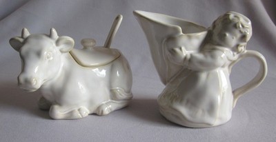 Creamer & Sugar Bowl w/ Spoon Pottery Barn Twelve 12 Days of Christmas Pattern