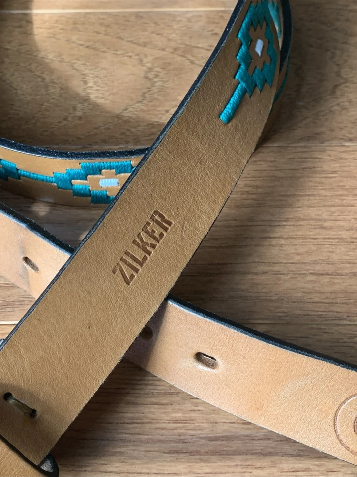 Cinturón de cuero cosido a mano Zilker Azteca Argentina para hombre talla 44-46 Foto 2 de 4