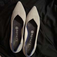 Rothy's The Point Shoes Womens Size 8 Gray Knit Flats Pointed Toe Washable