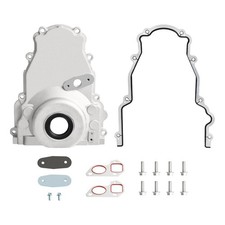 WULAZMU Aluminum LS Front Timing Cover Set with Crank Gasket Bolts for Chevy LS2