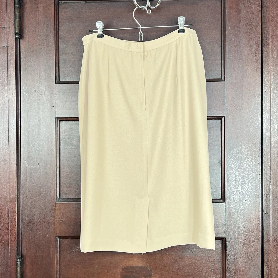 Traje Falda Lápiz Donna Morgan Para Mujer 12 Beige Bordado Manga Corta Forrado Foto 4 de 4