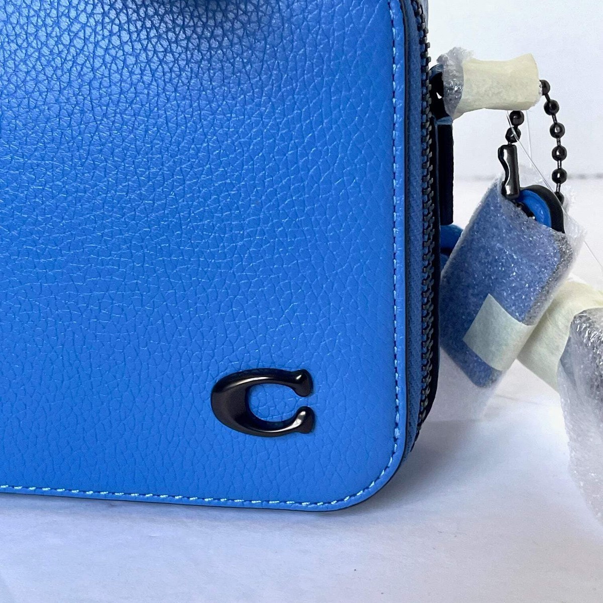 Coach Charter Slim Crossbody Bag Blueberry Pebbled Leather