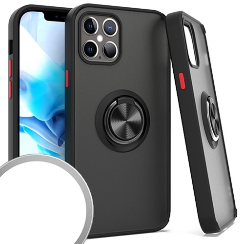 for iPhone 12 Pro Max 6.7" Case Smooth Matte Magnet Ring Slim Cover+Prytool - Picture 4 of 7