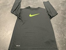 NIKE DRI FIT LONG SLEEVE SHIRT BOYS YOUTH M BLACK