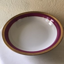 ANCIENNE FABRIQUE ROYALE LIMOGES ANCIEN PLAT ROND HAUT ROUGE & OR