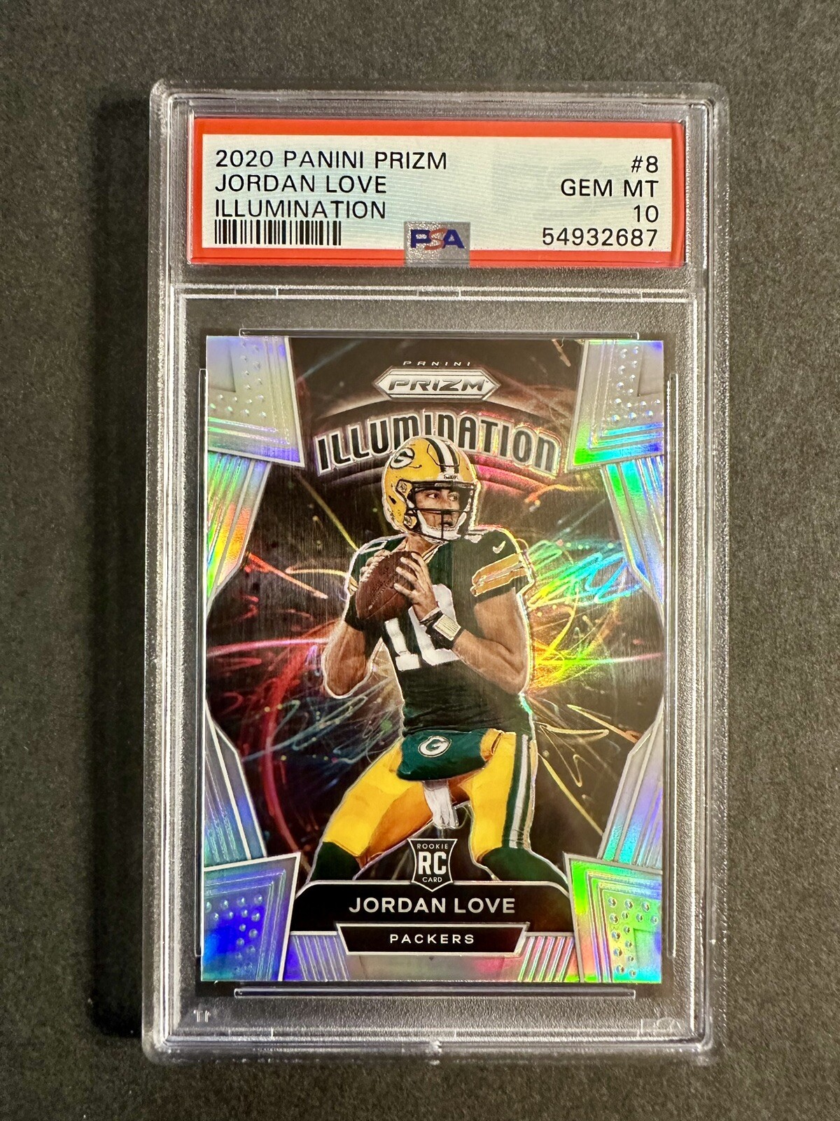 2020 Panini Prizm Jordan Love CASE HIT Illumination #8 PSA 10 Rookie RC Packers
